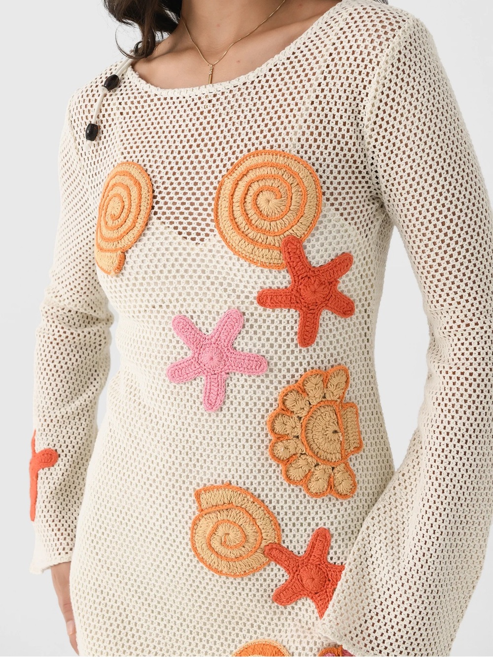 The Wolf Gang Enzo Mini Dress | Sea Shell Crochet NEW - Picture 7 of 16